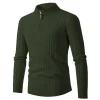 The 2022 autumn and winter new style of men's long-sleeved twisted semi-high neck zipper knitted sweater as a base layer Item Picture